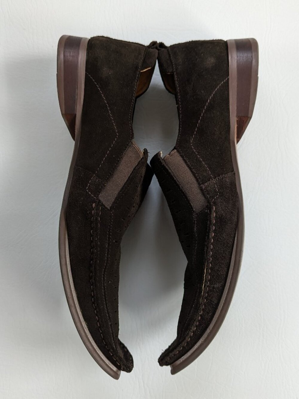 Vintage Men's Suede Loafers Winklepickers Size 42 US 8-8.5 Y2K Euro Brown - Picture 6 of 8